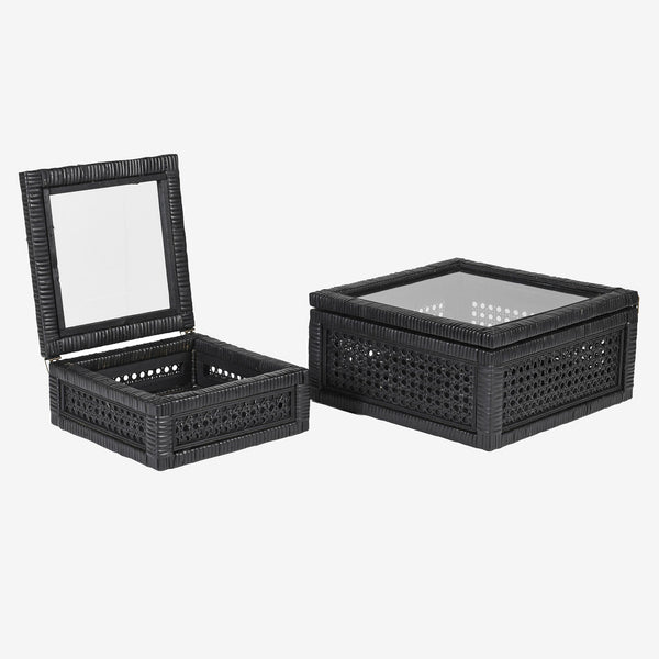 Charcoal Wicker Decorative Box - Casa di Lei