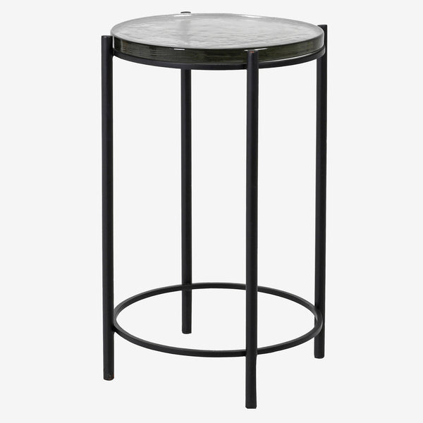 Glass & Iron Frame Petite Etna Side Table - Casa di Lei