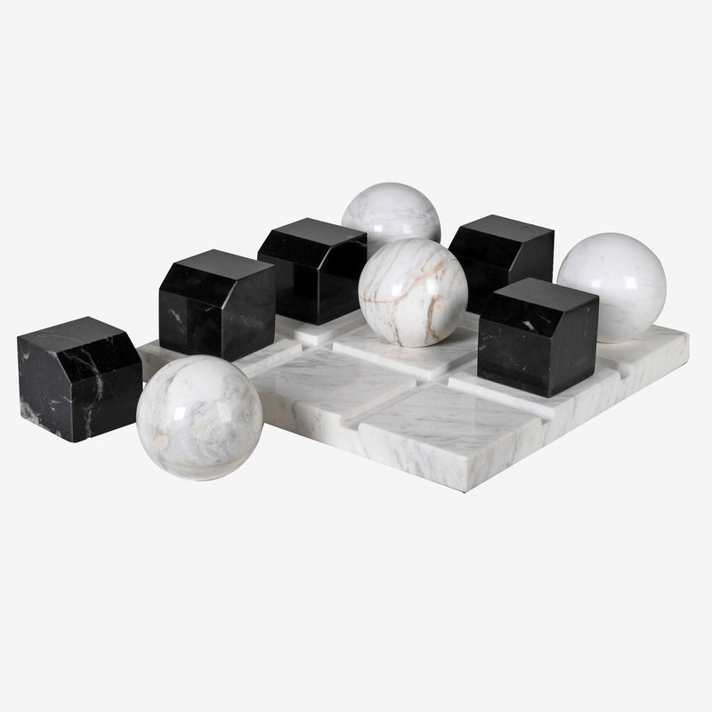 Monochrome Marble Noughts & Crosses - Casa di Lei