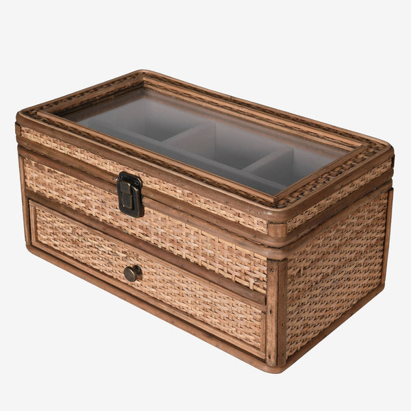 Nature's Elegance Rattan Jewellery Box