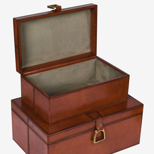 Safari Tan Leather Storage Box