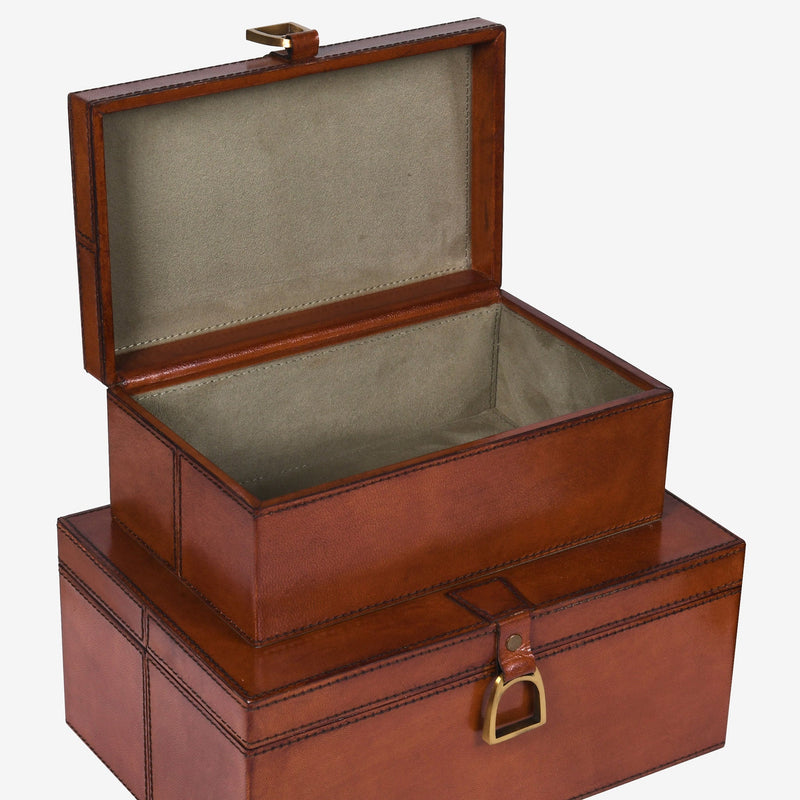 Safari Tan Leather Storage Box - Casa di Lei