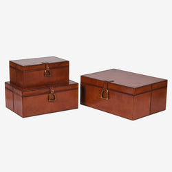 Safari Tan Leather Storage Box - Casa di Lei