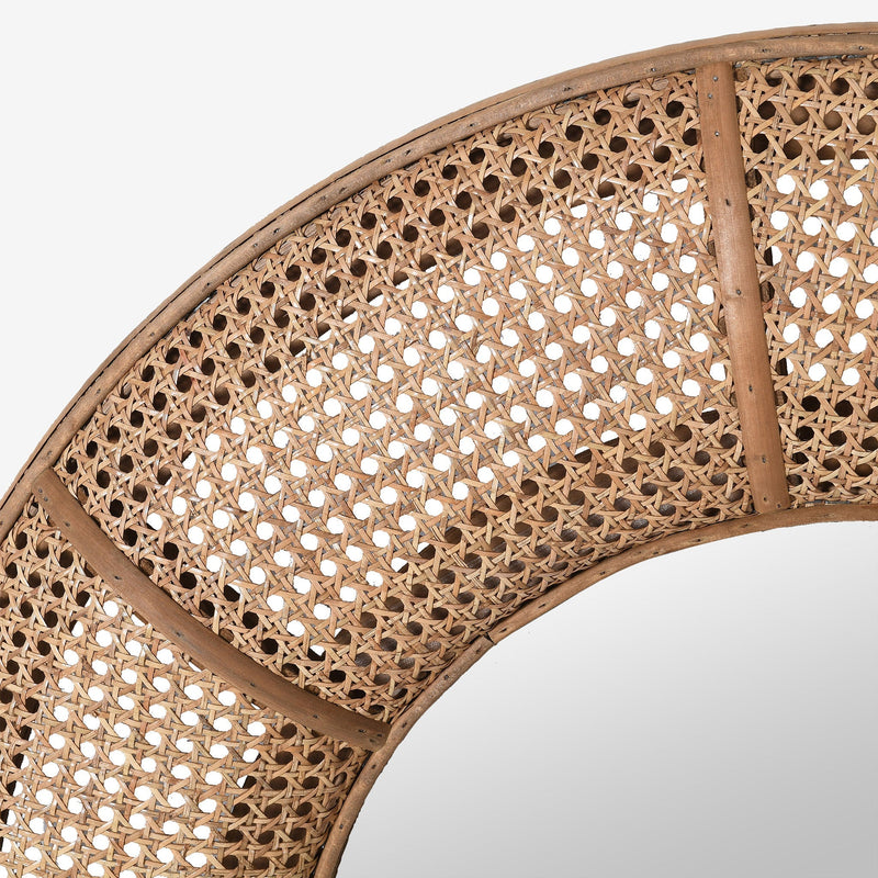 Sun-Kissed Circular Rattan Mirror - Casa di Lei