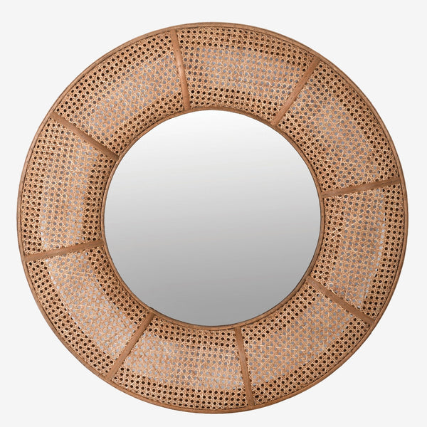 Sun-Kissed Circular Rattan Mirror