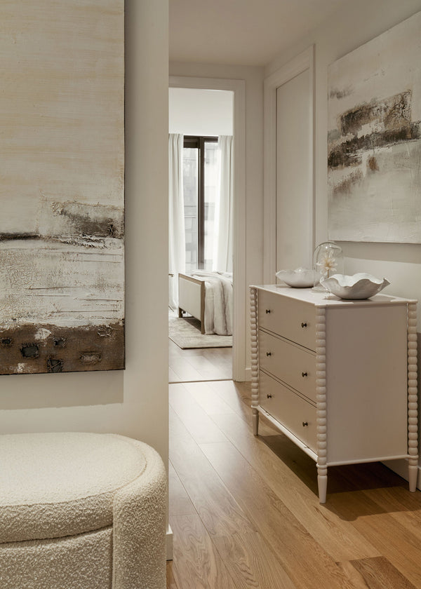 Tranquil Shores Abstract Landscape Painting - Casa di Lei