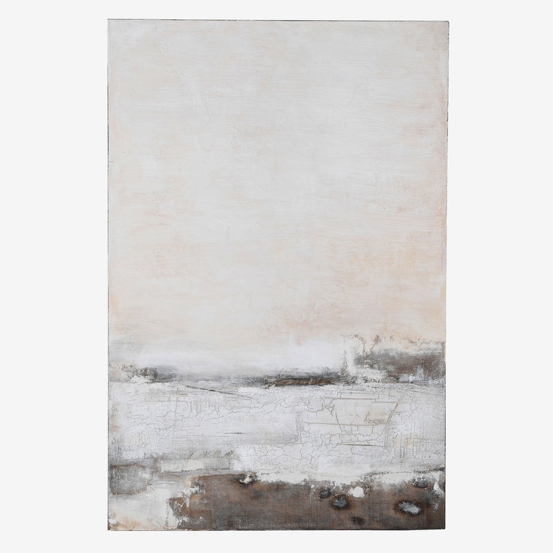 Tranquil Shores Abstract Landscape Painting - Casa di Lei